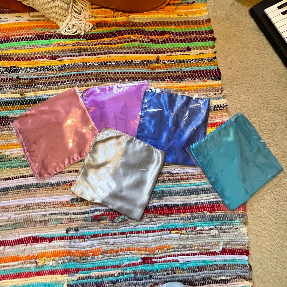 Shiny hair scarves